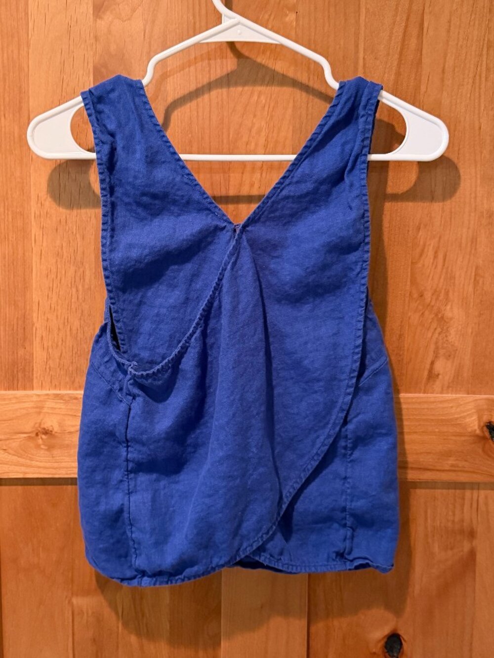 Madewell Blue Linen Wrap Back Tank Top Size 10